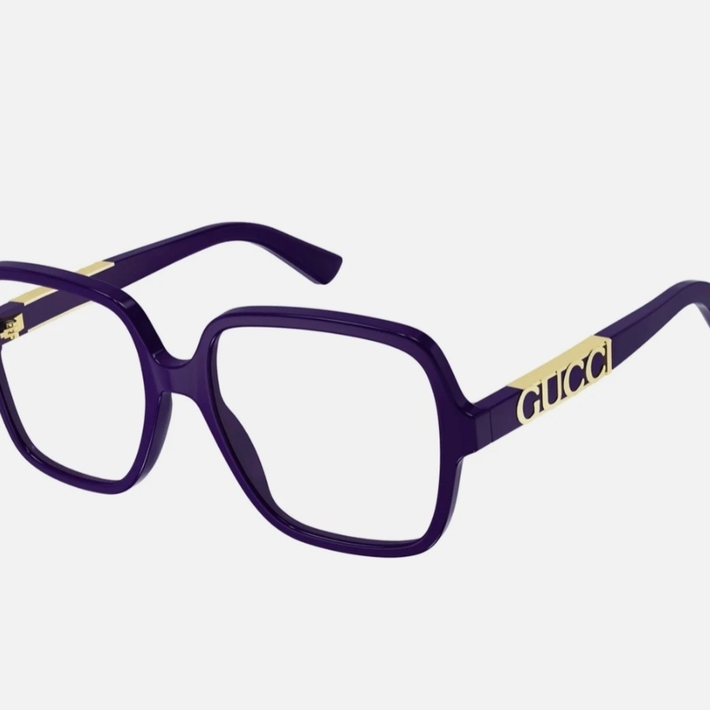 NWOT Gucci Purple Square with Gold Gucci Logo Optical Frame Glasses GG11930